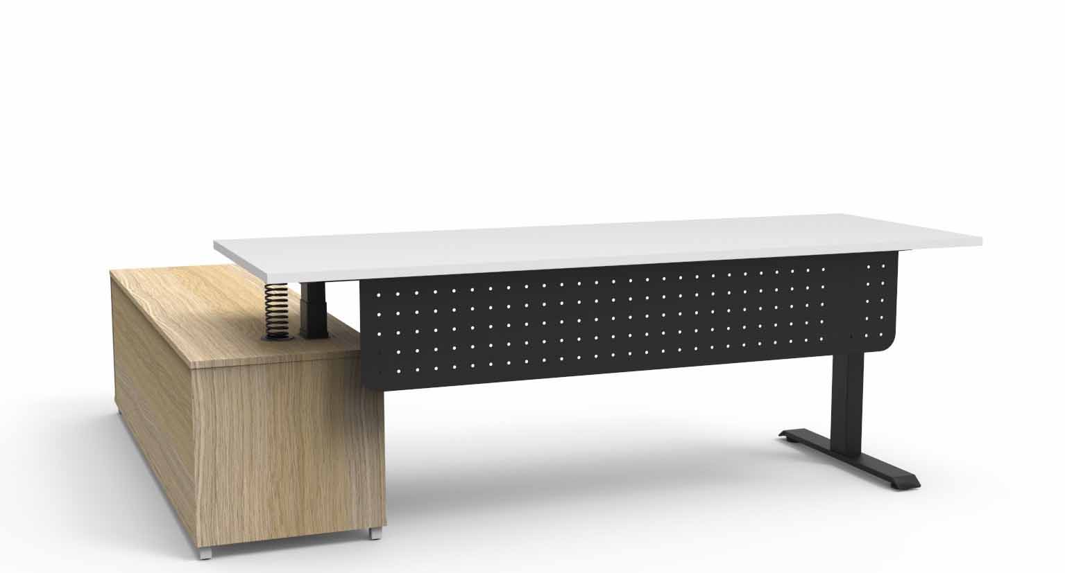 Boost+ Height Adjustable Executive Desk - with Modesty
